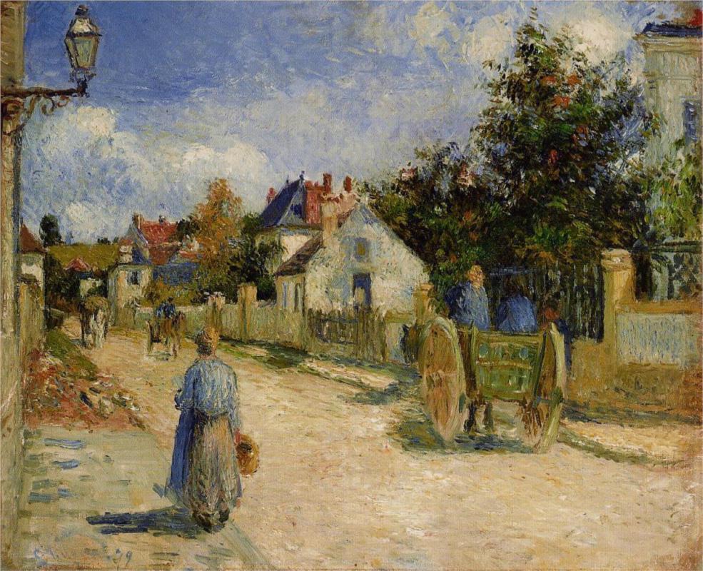 A Street in Pontoise - Camille Pissarro Paintings